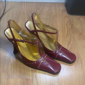 Nine West EIFFEL Burgundy Vintage inspired Heels